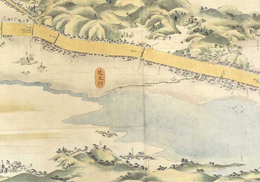 東海道分間延絵図 芝生村